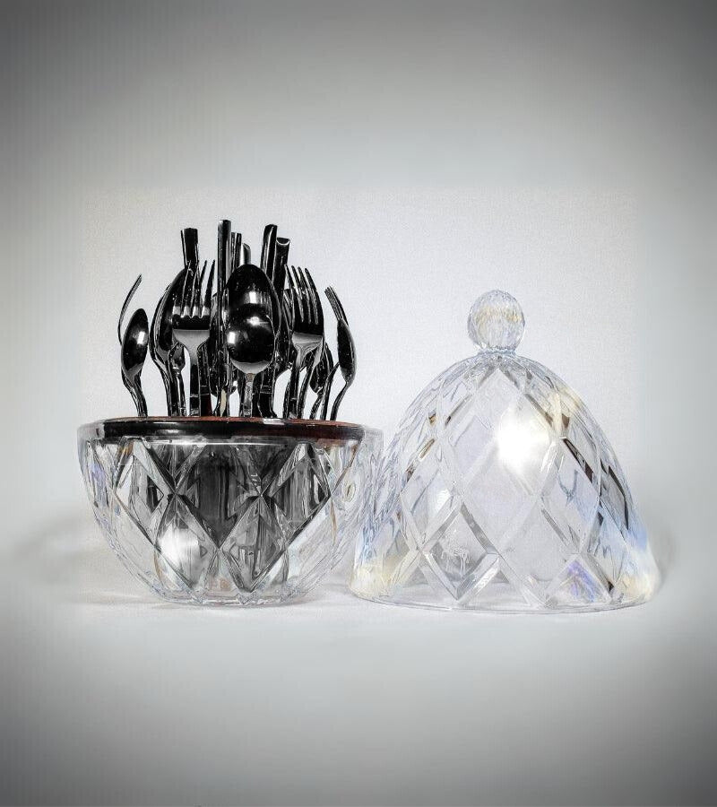 L’ambrosia 24-piece Silverware Set in Crystal Case