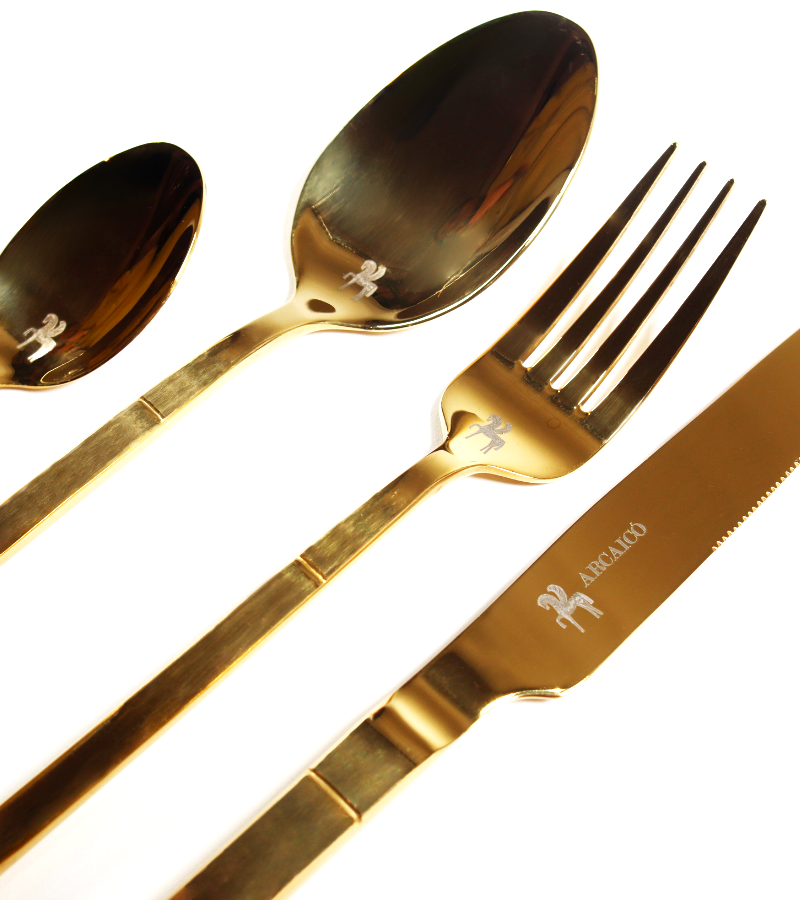L’ambrosia 24-piece Gold Plated Flatware Set in Crystal Case