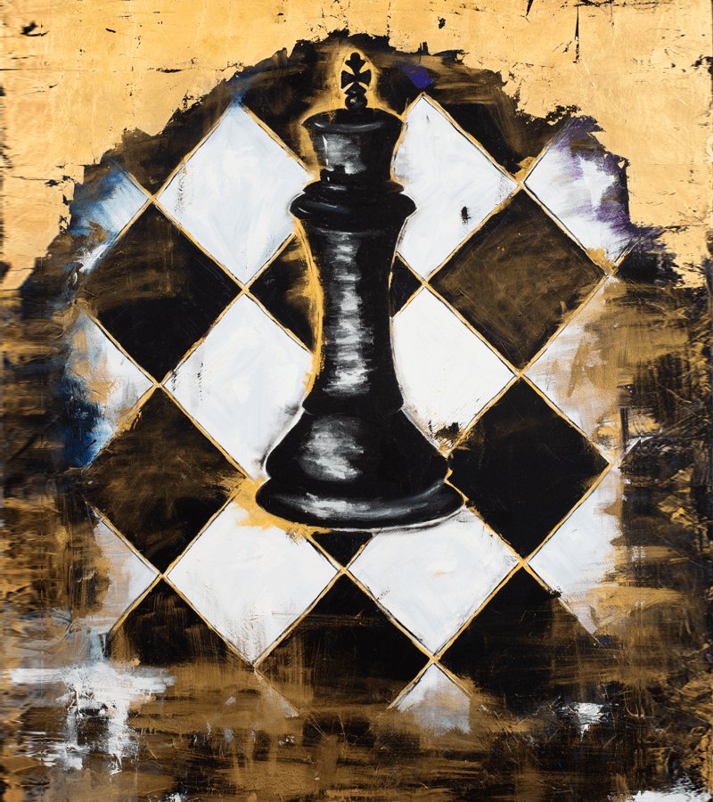 The King in balance, Oil Painting Prints 48 in x 36 in - ARCAICÓ